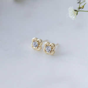 Elodie Studs - Gold/Clear