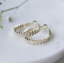 Load image into Gallery viewer, Front &amp; Centre Hoops - Gold/Clear
