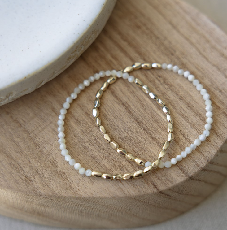 Kindred Duo Bracelets - Gold/Mother of Pearl