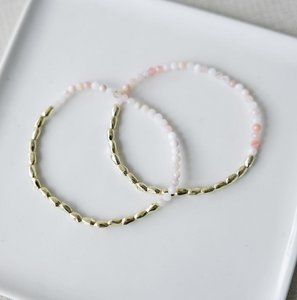Kindred Duo Bracelets - Gold/Pink Opalite