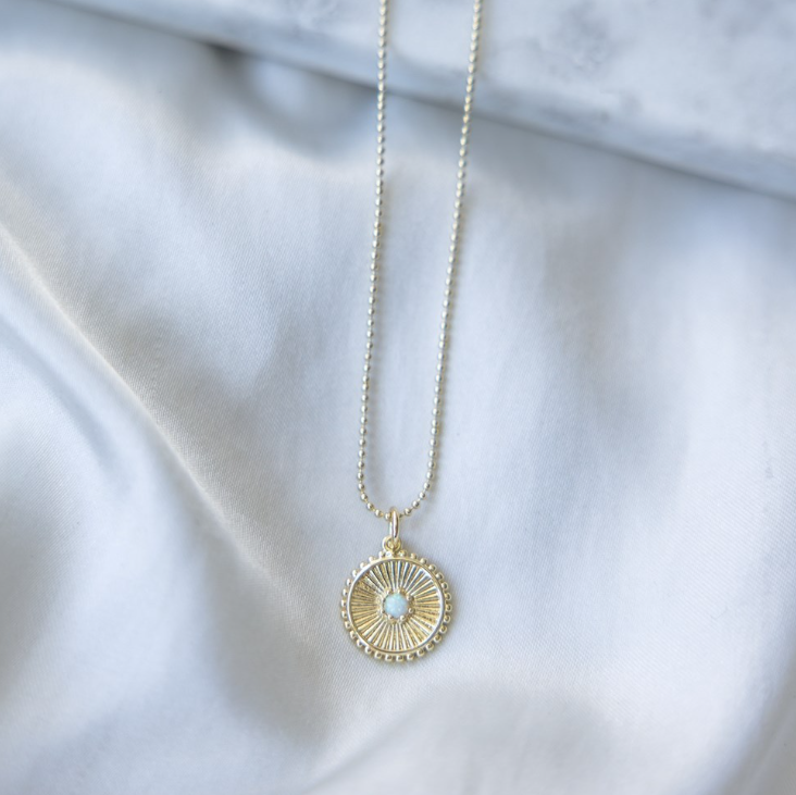 Lina Layering Necklace - Gold/Opalite