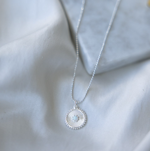 Lina Layering Necklace - Silver/Opalite