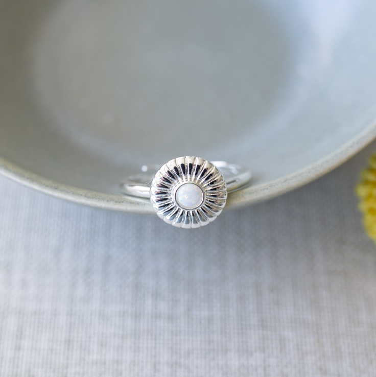 Lina Ring - Silver/Opalite
