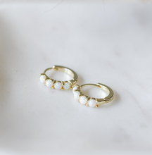 Load image into Gallery viewer, Opal Kiss Hoops - Gold/Opalite
