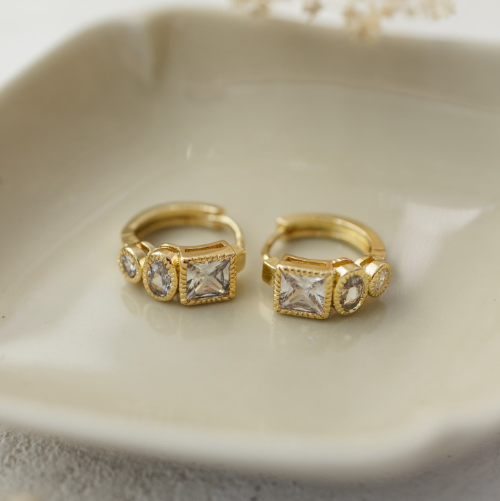 Pollyanna Hoops - Gold/Clear