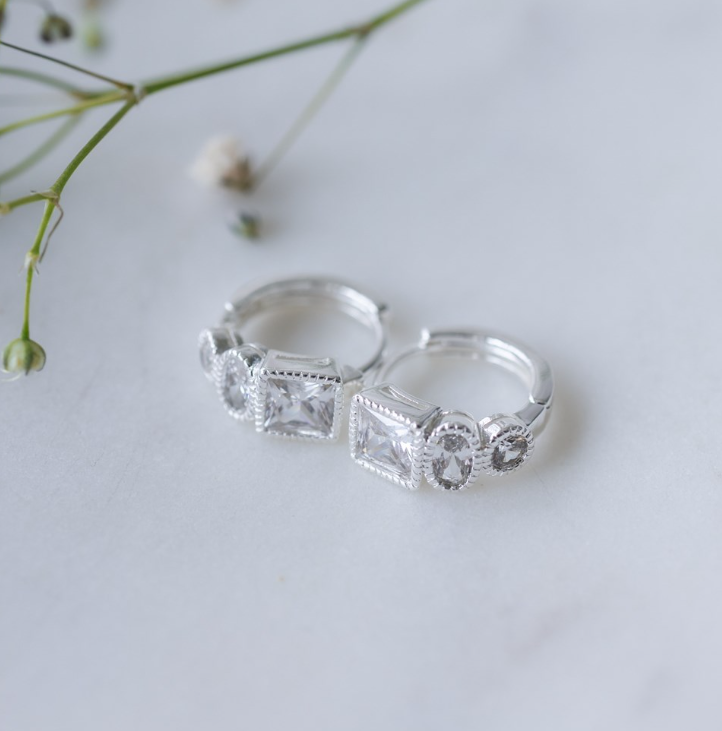 Pollyanna Hoops - Silver/Clear