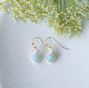 Tasia Earrings - Gold/Amazonite