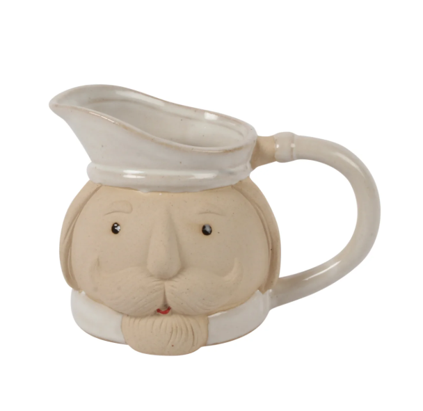 Stoneware Nutcracker Gravy Boat - White