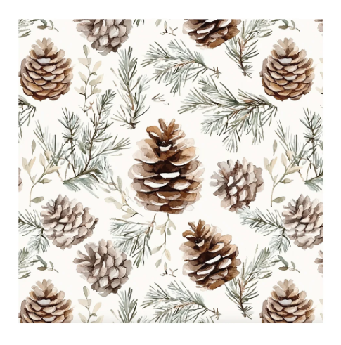 Pinecone Printed Lunch Napkin - 20Pk
