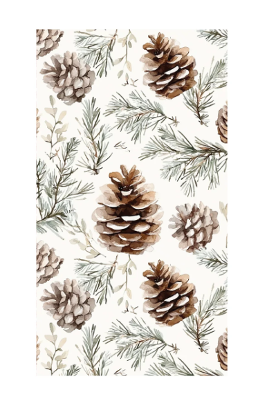 Pinecone Printed Guest Napkin - 16Pk