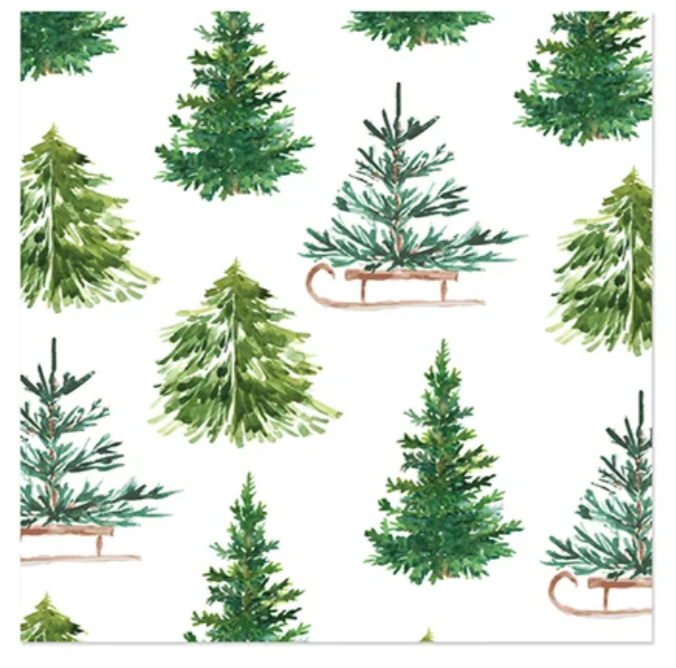 Watercolor Tree Cocktail Napkin - 20Pk