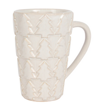 Load image into Gallery viewer, White Tree Textured Stoneware Tall Mug
