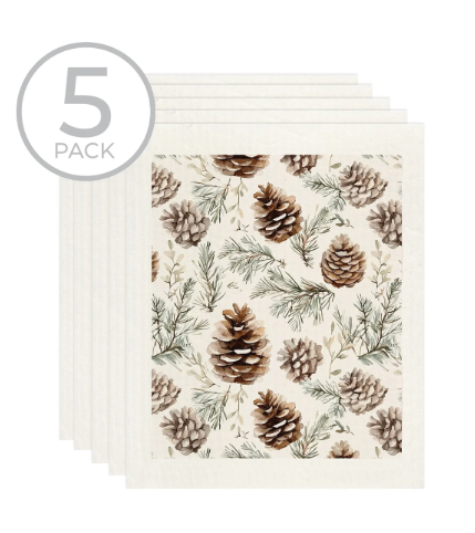Pinecone Firs Sponge Cloth - Pack Of 5