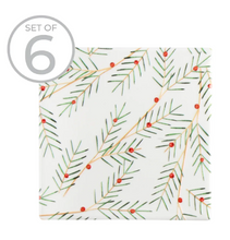 Load image into Gallery viewer, Slim Holly Textured Printed Ceramic Coaster - Set of 6
