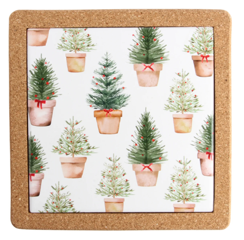 Holiday Trees Cork Trivet