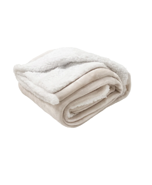 Microplush Sherpa Reverse Throw - Cream