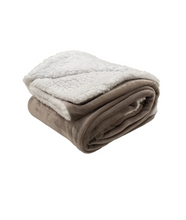 Load image into Gallery viewer, Microplush Sherpa Reverse Throw - Taupe
