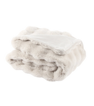 Load image into Gallery viewer, Luxe Sculpted Rabbit Fur Throw - Cream
