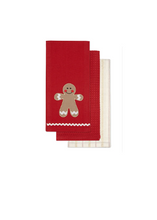 Load image into Gallery viewer, Red Gingerbread Kitchen Towel - Set Of 3
