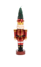 Load image into Gallery viewer, Metallic Red Nutcracker Tree Shaped Candle Large
