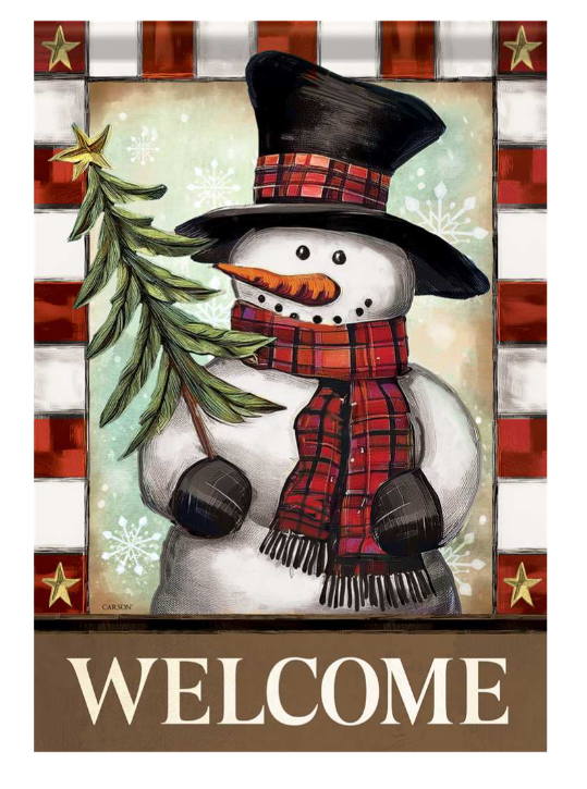 Garden Flag - Snowman Welcome