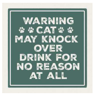 Warning Cat Coaster - 4