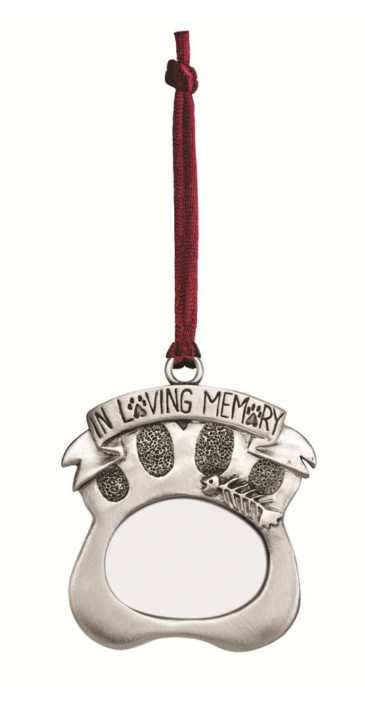 In Loving Memory Paw Pewter Ornament - Cat