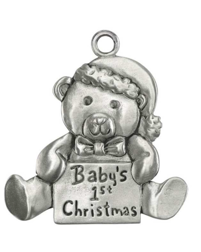 Teddy Baby's First Steps Pewter Ornament