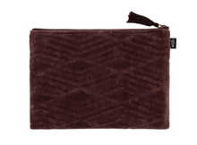 Load image into Gallery viewer, Fig Quilted Velvet Flat Pouch
