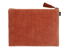 Load image into Gallery viewer, Copper Quilted Velvet Flat Pouch
