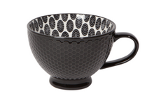 Load image into Gallery viewer, Black Stamped Latte Mug
