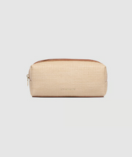 Load image into Gallery viewer, Brianna Makeup Bag with Brushes - Natural Tan
