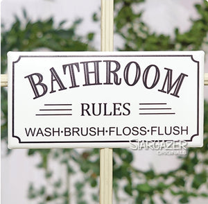 Bath Rules Tin Sign