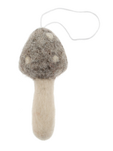 Load image into Gallery viewer, Grey Felted Mushroom Ornament
