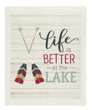 Life Is Better At The Lake Sponge Cloth