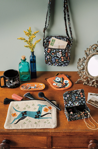 Dogwood Embroidered Flat Pouch