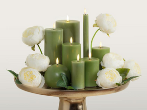 Luxlite Flameless 3x4" LED Pillar Candle - Green