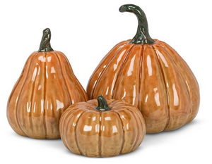 Large Porcelain Pumpkin - Orange