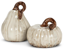 Load image into Gallery viewer, Small Porcelain Pumpkin - Ivory
