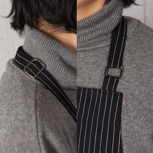 Black Pinstripe Chef's Apron