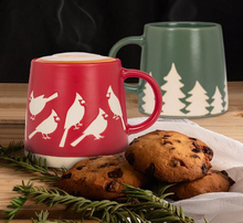 Load image into Gallery viewer, Wide Base Mug with Cardinals
