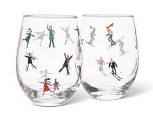 Load image into Gallery viewer, Skiers Stemless Wine Glass
