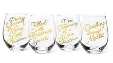 Load image into Gallery viewer, Christmas Spirits Stemless Wine Glass
