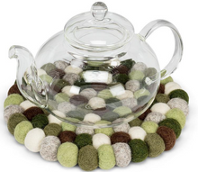 Load image into Gallery viewer, Green Felt Ball Trivet
