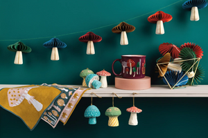 Mushroom Gems Felt Christmas Tree Ornaments - Assorted