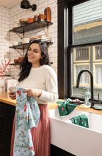 Load image into Gallery viewer, Birds &amp; Boughs Christmas Recycled Microfibre Dishcloth Set
