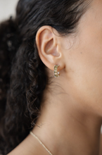 Load image into Gallery viewer, Chara Hoops - Gold/Moss Green
