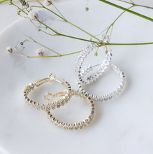 Load image into Gallery viewer, Front &amp; Centre Hoops - Silver/Clear
