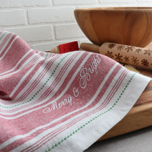 Load image into Gallery viewer, Merry And Bright Terry Reverse Towels
