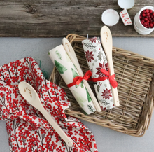 Load image into Gallery viewer, Berry Tea Towel And Wooden Spoon Red

